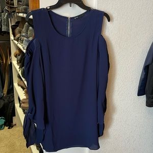 Navy Cold Shoulder top